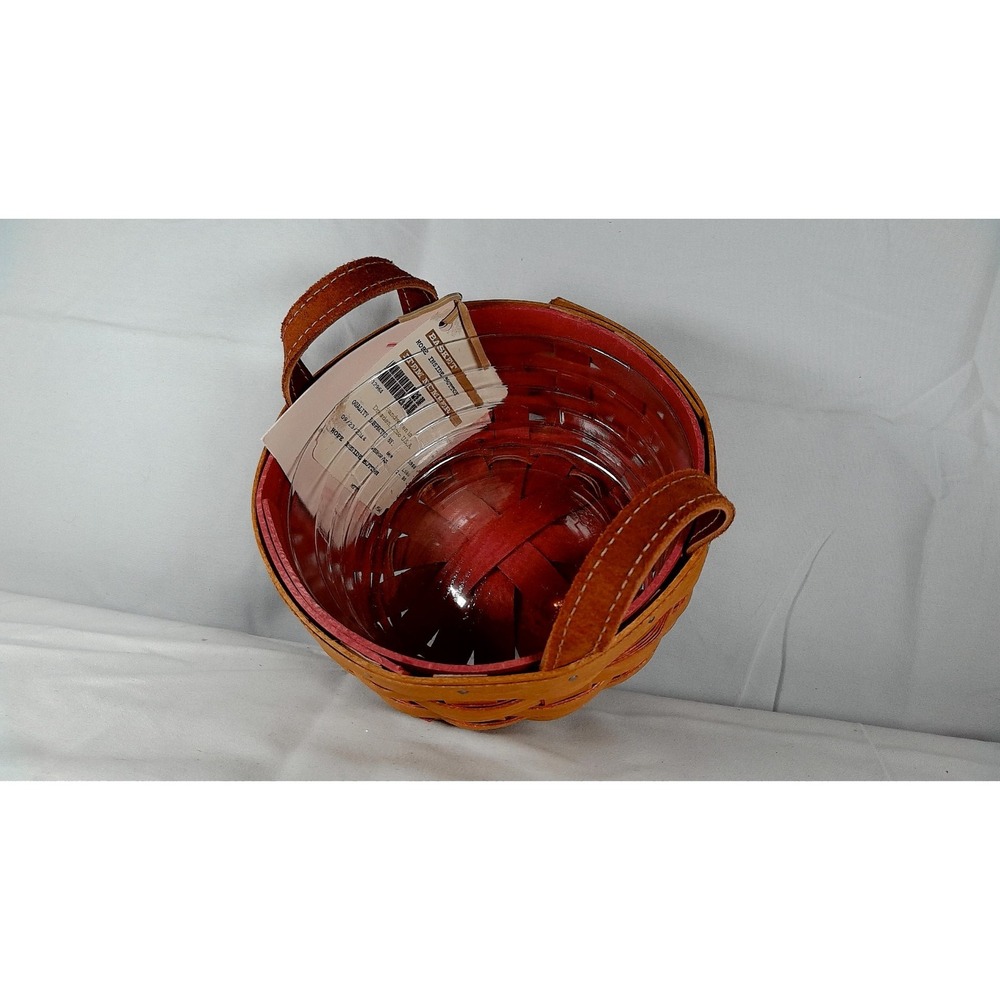 Longaberger Hope Inside‎ Button Basket Set with Protector - Handmade Basket